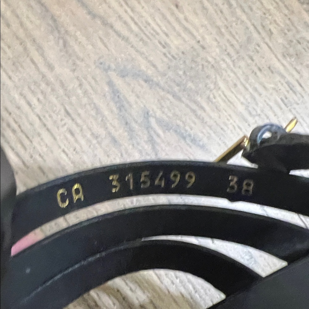Yves Saint Laurent Black Strappy Platform Heels - Picture 2 of 3